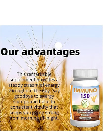 Immuno 150™ – 70 Plant Minerals + 80 Nutrients | 150 Vegetable Capsules