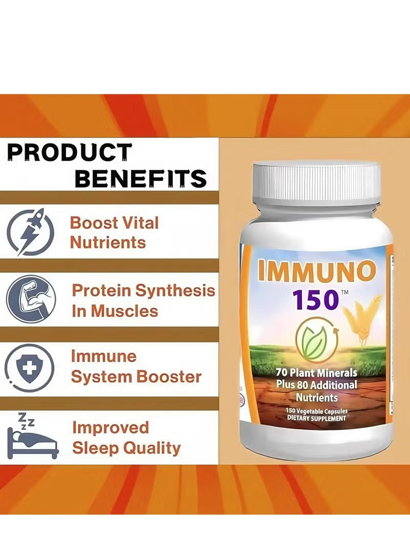 Immuno 150™ – 70 Plant Minerals + 80 Nutrients | 150 Vegetable Capsules